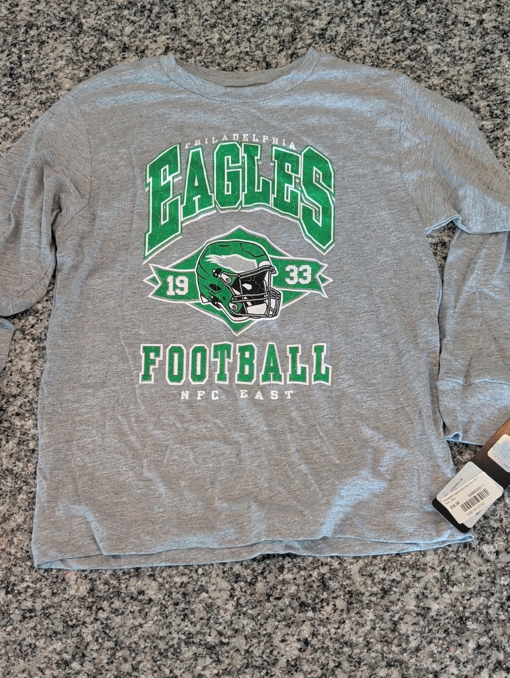 NFL Gray & Green Philadelphia Eagles Long Sleeve Football Tee